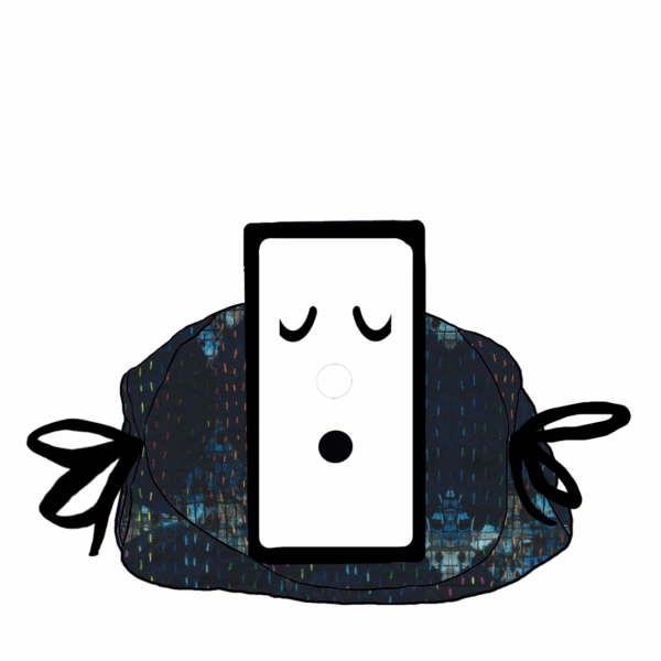 "Blue-Black Circles with Colored Rain" eCoddle Versa - Image 4